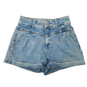 Vanilla Star Mom Shorts Womens 5 Cuffed Hem Distressed Mid Rise Slash Pockets